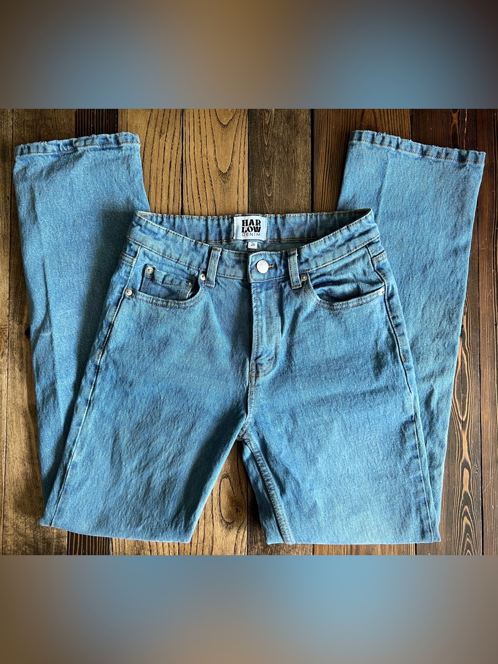 HARLOW DENIM • mid-rise straight blue jeans Y2K basic staple normcore streetwear